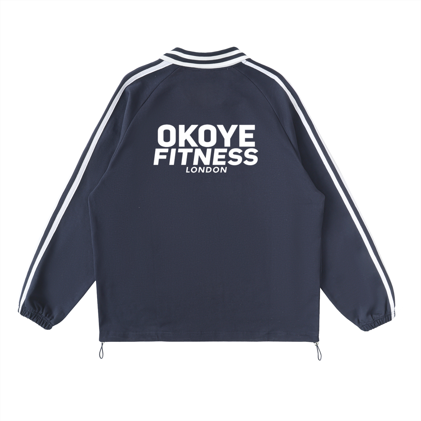 OKOYE LONDON Contrast Striped Lapel Collar Sweatshirt