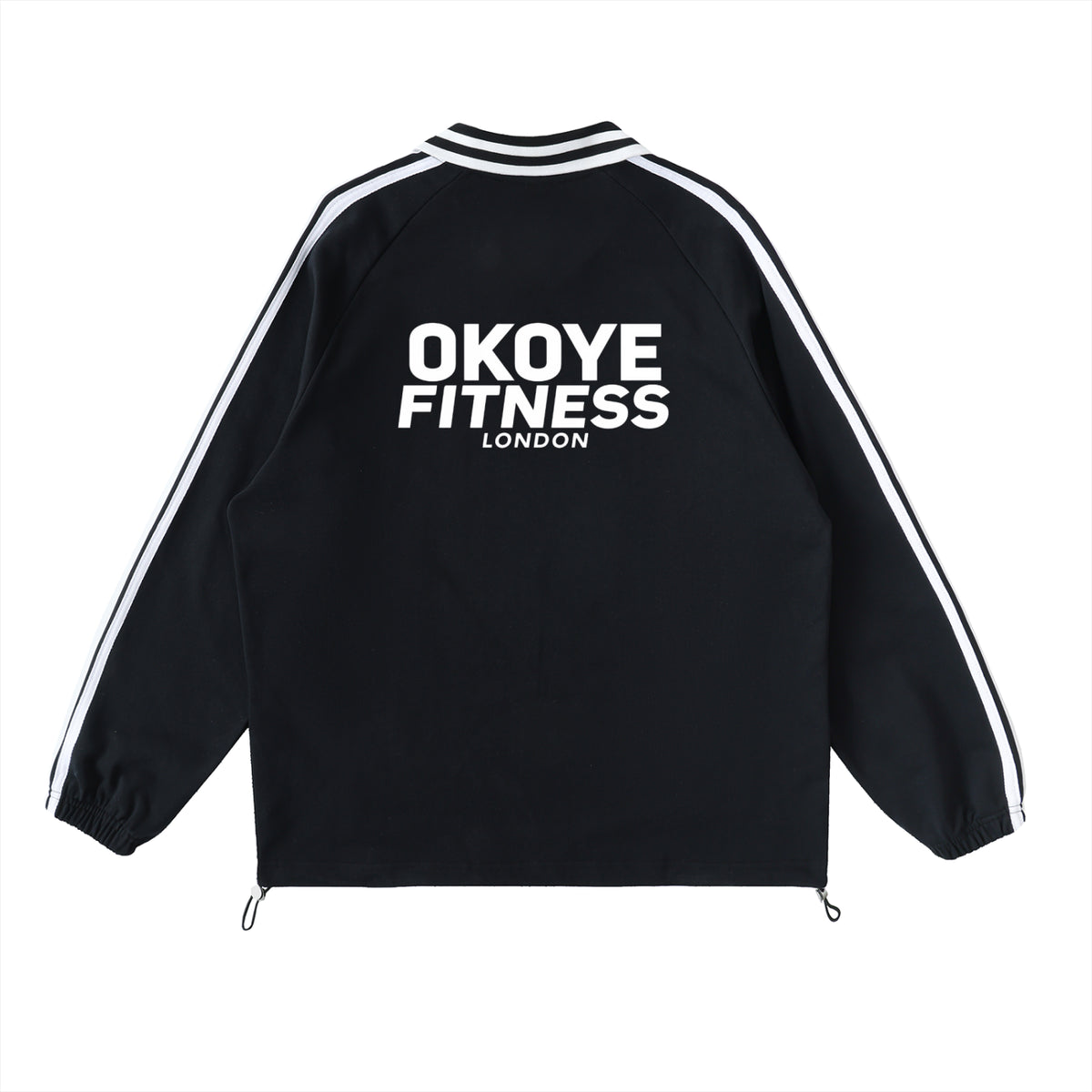 OKOYE LONDON Contrast Striped Lapel Collar Sweatshirt