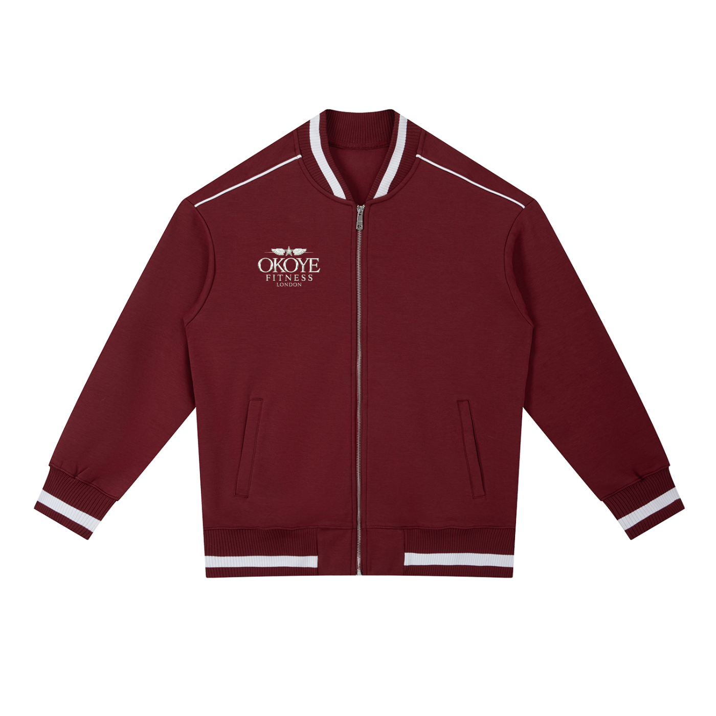 Contrast Piping Zip Bomber Jacket