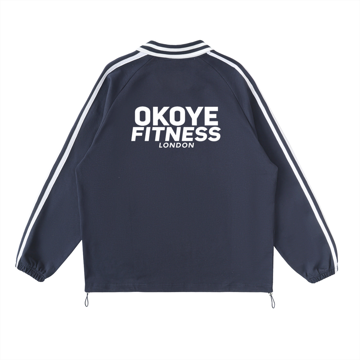 OKOYE LONDON Contrast Striped Lapel Collar Sweatshirt