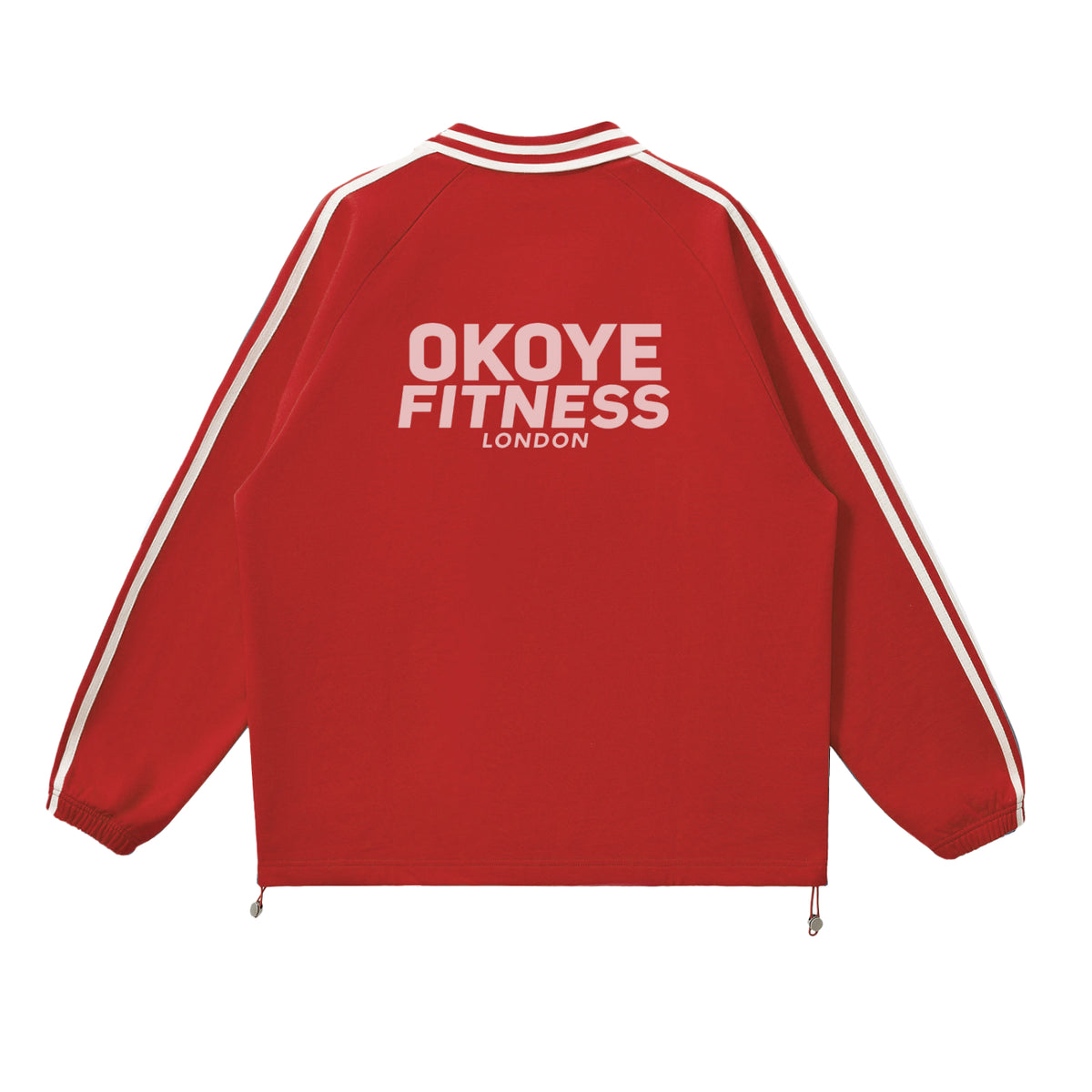 OKOYE LONDON Contrast Striped Lapel Collar Sweatshirt