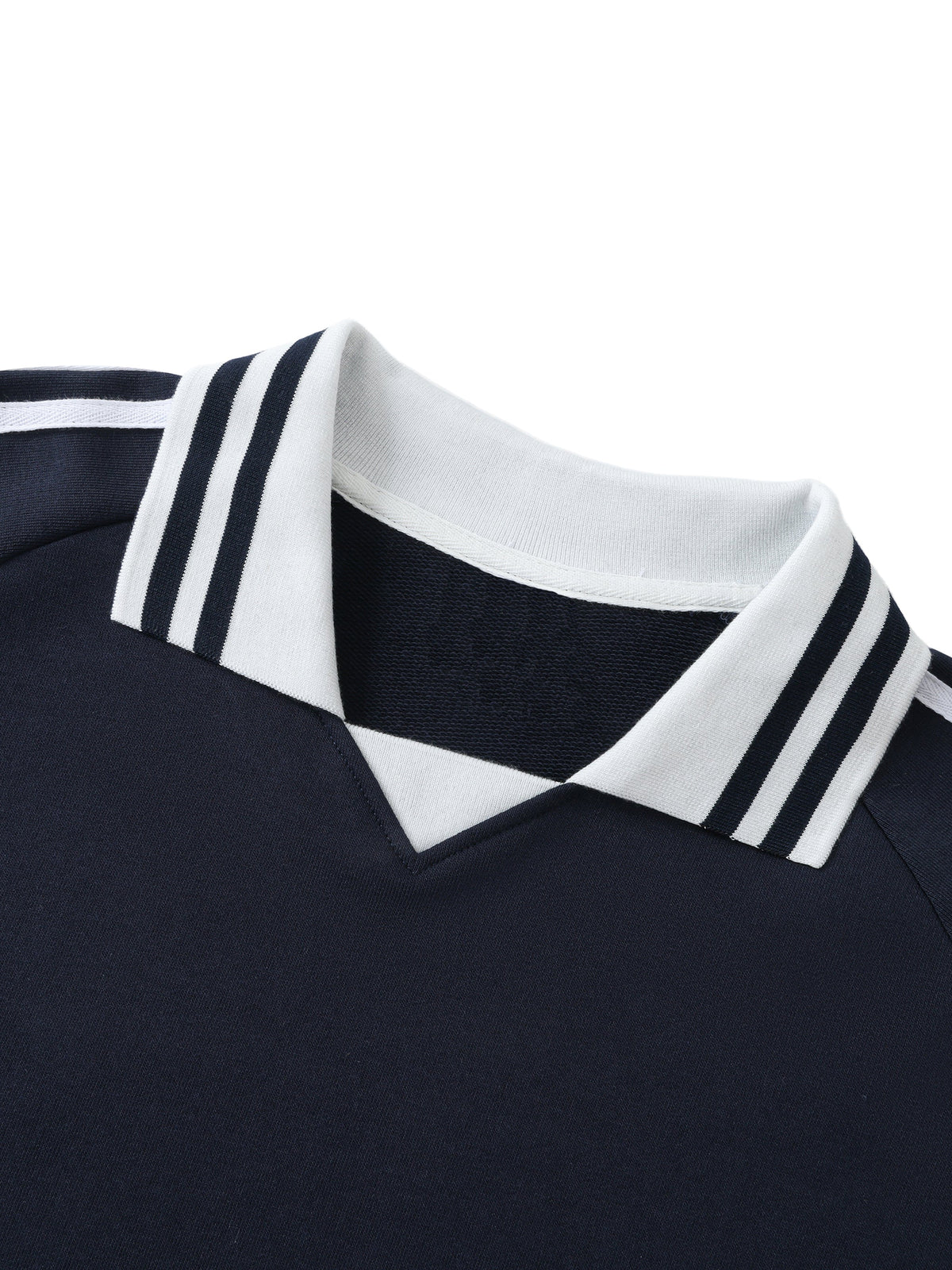 OKOYE LONDON Contrast Striped Lapel Collar Sweatshirt