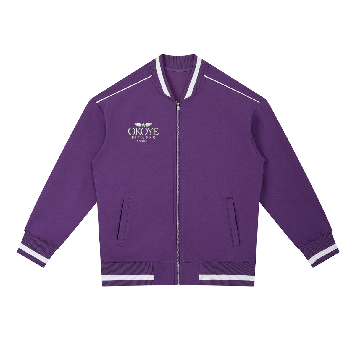 Contrast Piping Zip Bomber Jacket