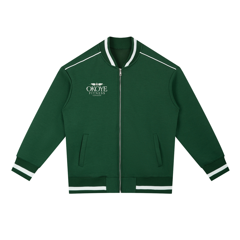 Contrast Piping Zip Bomber Jacket