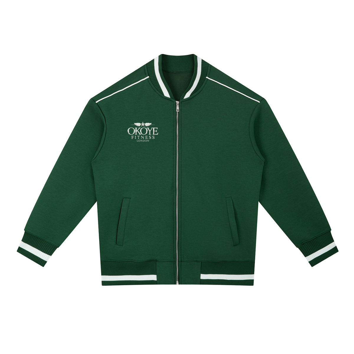 Contrast Piping Zip Bomber Jacket