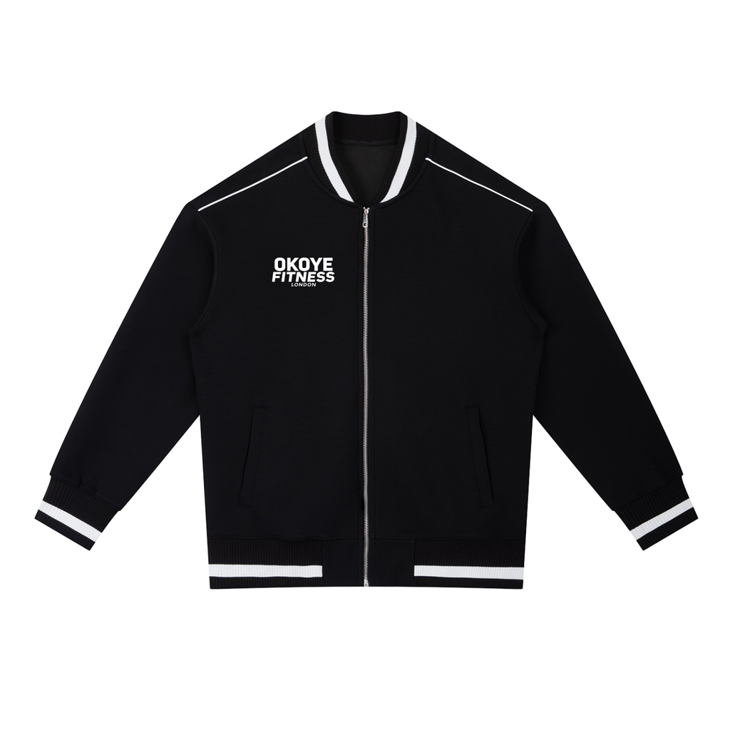 Contrast Piping Zip Bomber Jacket