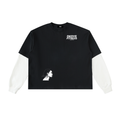 Okoye Layered Contrast Sleeve Cotton T-Shirt