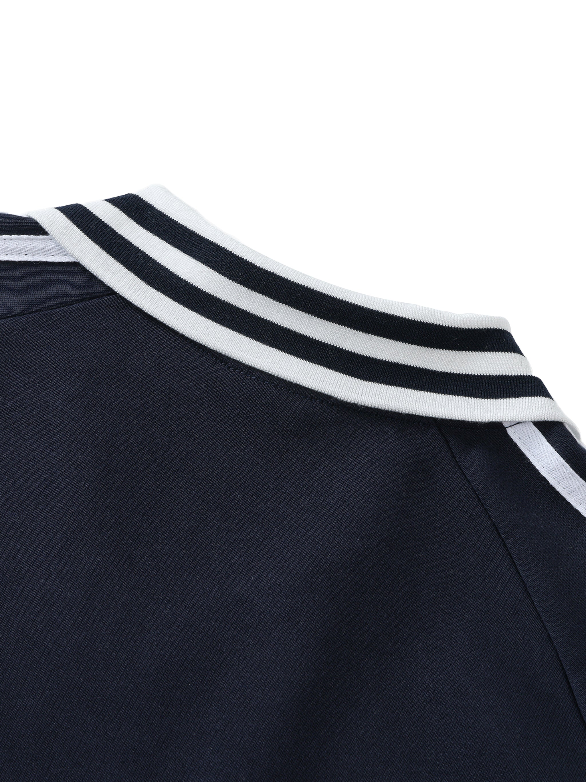 OKOYE LONDON Contrast Striped Lapel Collar Sweatshirt